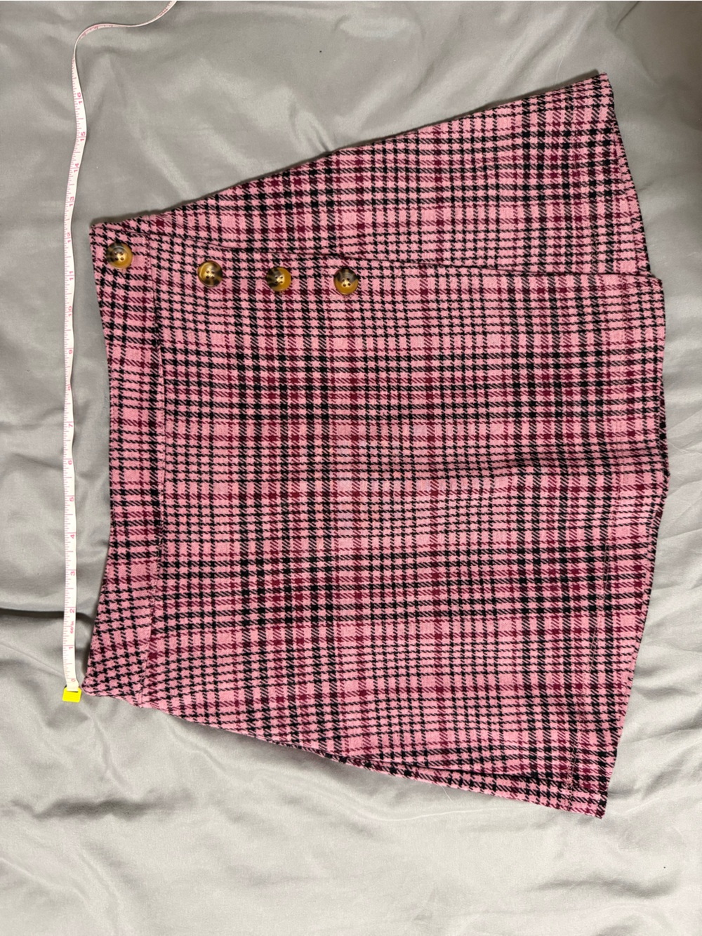Pink Plaid Mini Skirt